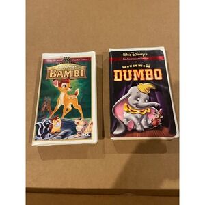 Vintage Disney Anniversary Edition VHS Movies Bambi & Dumbo